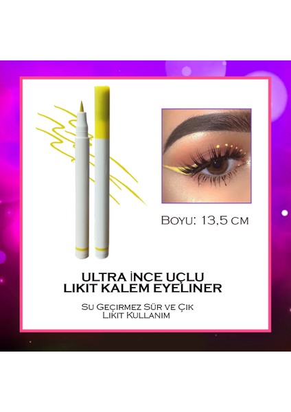 Sarı Ultra Ince Uçlu Likit Kalem Eyeliner Sürülebilir Makyaj Göz Su Geçirmez fiyatları