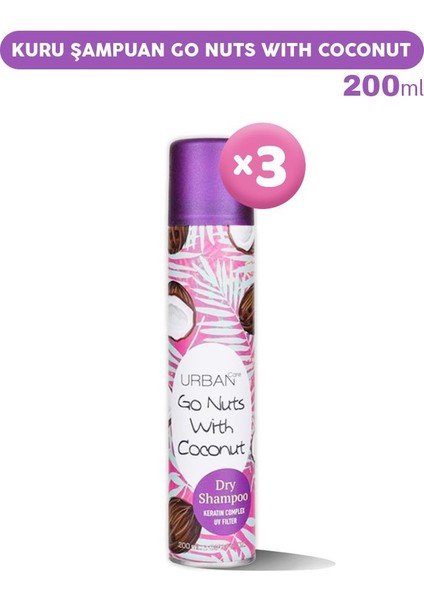 Kuru Şampuan Go Nuts With Coconut 200 Ml X 3