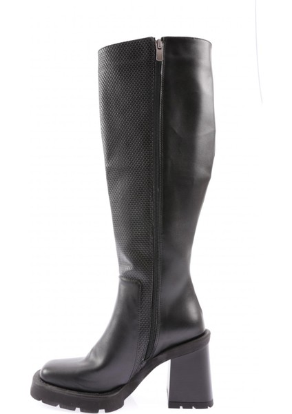 1542 Yuvarlak Burun Kalin Taban Kadin Topuklu Çizme modelleri