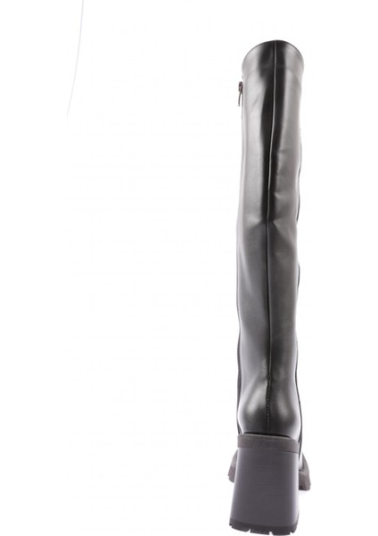 1542 Yuvarlak Burun Kalin Taban Kadin Topuklu Çizme fırsatları