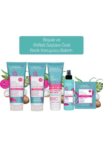 Pure Coconut & Aloe Vera Boyalı - Röfleli ve Yıpranmış Saçlar Bakım Seti