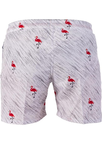 Flamingo Kırmızı Desenli Şort Mayo