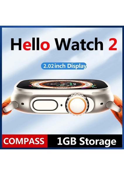 Hello Watch2 49MM 1gb Pusula H11 Upgrade Akıllı Saat 450 Mah Ses Kayıt