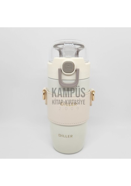 8944 360ML Beyaz Pipetli Askılı Yeni Seri Çelik Matara