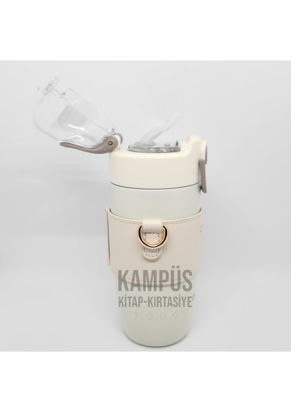 8944 360ML Beyaz Pipetli Askılı Yeni Seri Çelik Matara modelleri