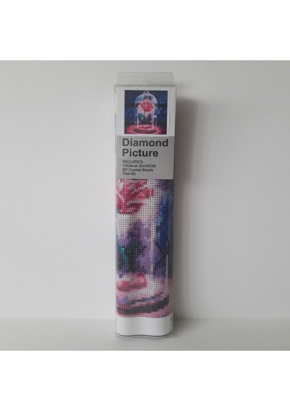 5d Elmas Taş Işleme Kiti 30X30 cm Gül Desen