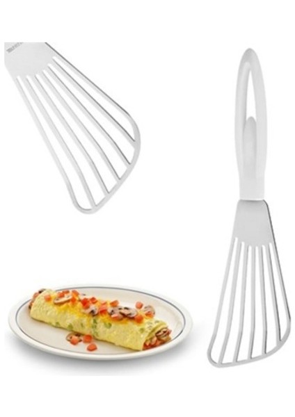 Omlet Krep Spatulası Balerin Saplı Metal Krep Omlet Çevirici