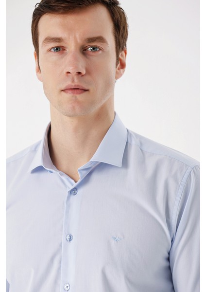 Erkek A. Mavi Basic Slim Fit Gömlek