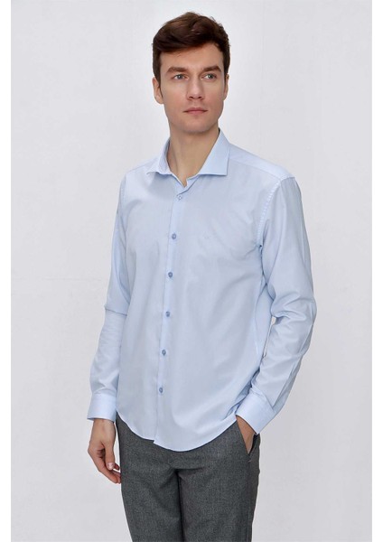 Erkek A. Mavi Basic Slim Fit Dar Kesim Gömlek fırsatları