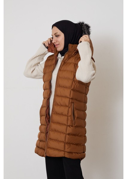 Kürklü Şişme Yelek-Taba