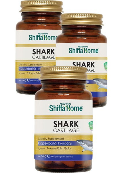 3 Kutu Shiffa Home Köpekbalığı Kıkırdağı Kapsül 900 Mg x 60 Kapsül Köpek Balığı Kıkırdağı