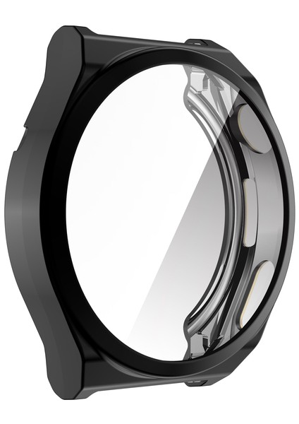 Huawei Watch Gt3 Pro 46MM Kordon Önü Kapalı Renkli Silikon Siyah