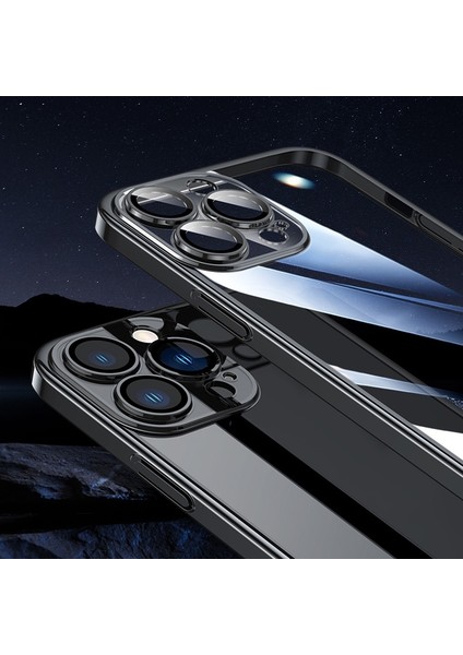 Apple iPhone 13 Pro Max Kılıf Kamera Korumalı Garaj Electroplated Pc Sert Kapak Mavi