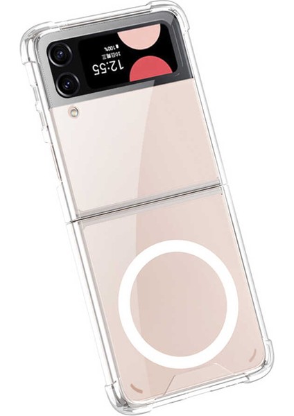 Samsung Galaxy Z Flip 4 Kılıf Antishock Köşeli Wiriless Şarj Destekli Silikon Renksiz fırsatları