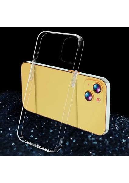 Apple iPhone 14 Kılıf Droga Sert Pürüzsüz Şeffaf Cam Kapak Renksiz