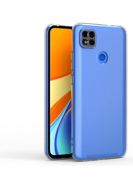 Xiaomi Redmi 10A Kılıf Süper Silikon Kamera Korumalı Şeffaf + Nano Glass Renksiz
