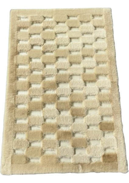 Karamel Renk Parçalı Peluş Halı 170 x 240 cm