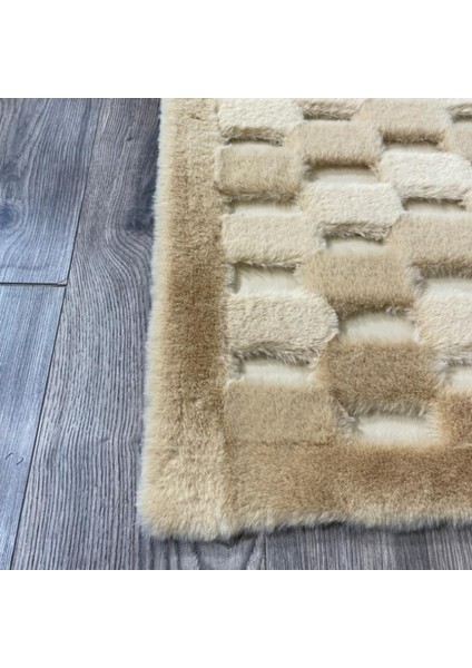 Karamel Renk Parçalı Peluş Halı 170 x 240 cm fırsatları