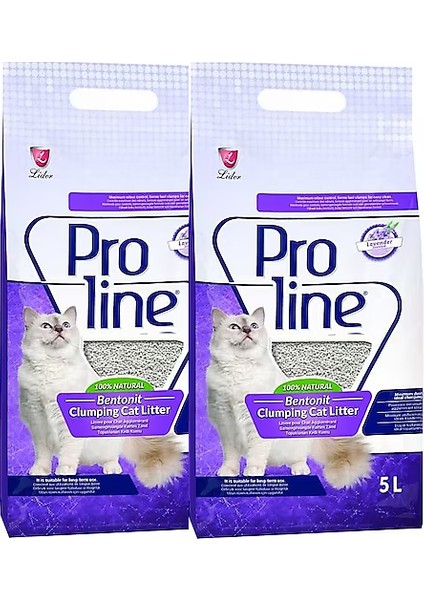 Pro Line Proline Bentonit Topaklaşan Kedi Kumu Lavanta Kokulu 5 Lt X2 Adet
