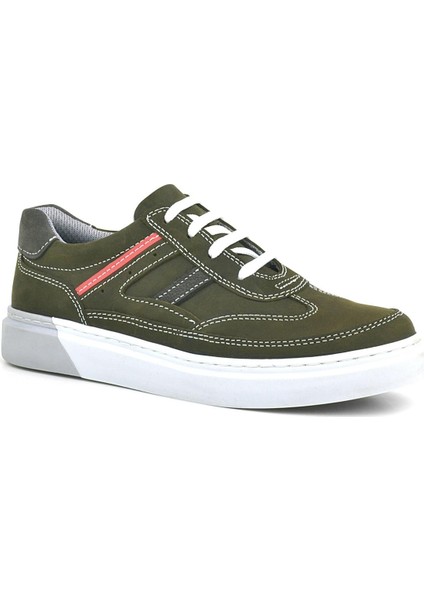 Deri Haki Yeşil Çocuk Günlük Spor Okul Ayakkabı