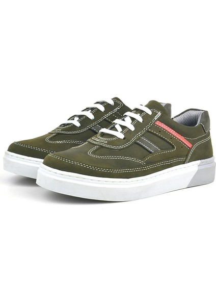 Deri Haki Yeşil Çocuk Günlük Spor Okul Ayakkabı modelleri