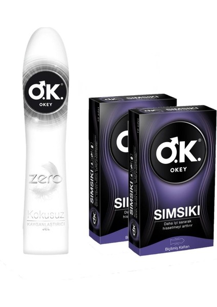 Zero Kayganlaştırıcı Jel 100ML ve Okey Sımsıkı Prezervatif 10X2 - 3lü Set