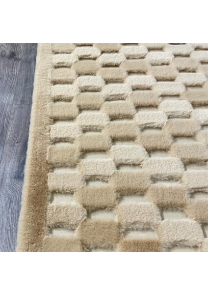 Karamel Renk Parçalı Peluş Halı 80 x 150 cm modelleri