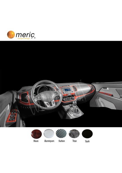 Meriç® Kia Sportage Ön Torpido Kaplama Maun 15 Parça 2011-2016 modelleri