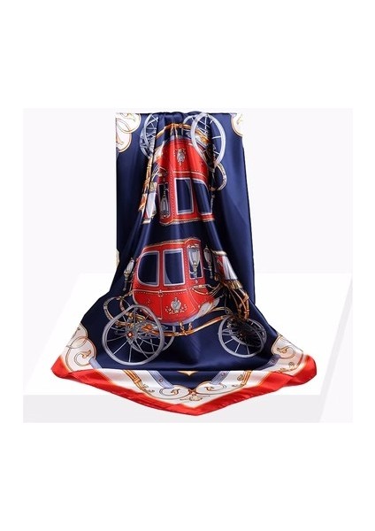 Saten Baskılı Kare Eşarp - Çok Renkli (Yurt Dışından)