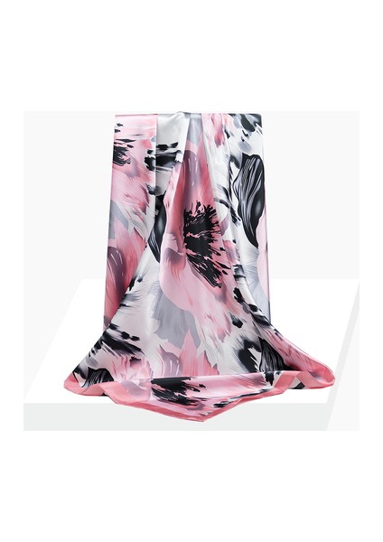 Saten Baskılı Kare Eşarp - Çok Renkli (Yurt Dışından)