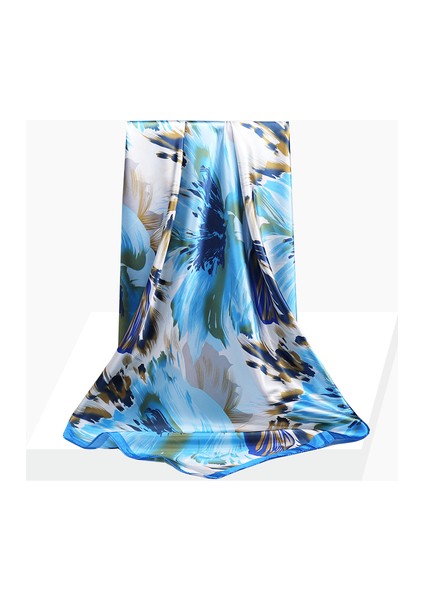 Saten Baskılı Kare Eşarp - Çok Renkli (Yurt Dışından)