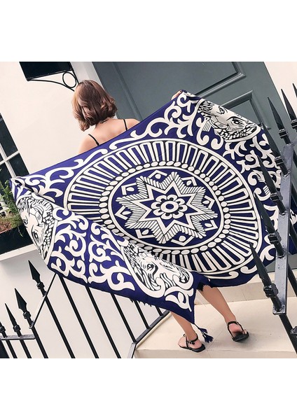 Pamuklu Baskılı Kare Eşarp - Çok Renkli (Yurt Dışından)