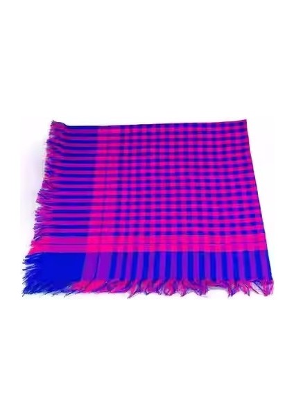 Kadın Kare Eşarp - Koyu Mavi / Pembe (Yurt Dışından)