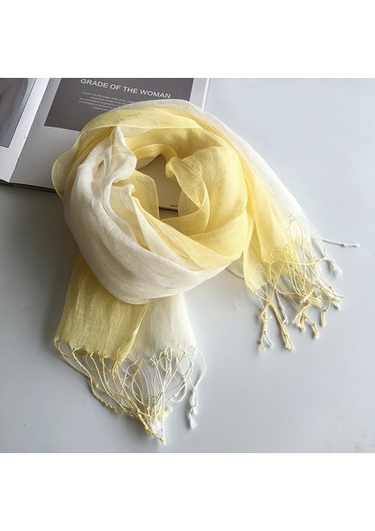 Degrade Renk Kadın Eşarp - Sarı (Yurt Dışından)