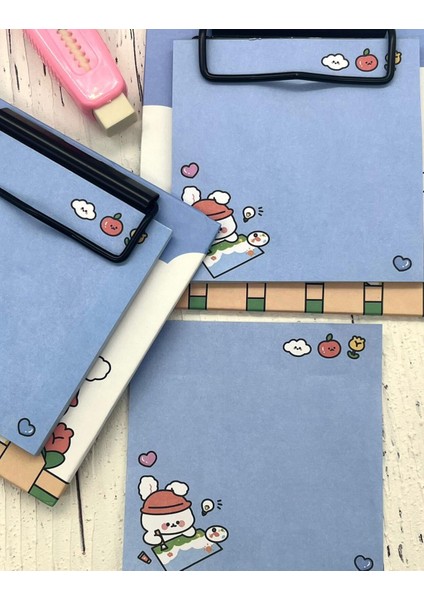 Sevimli Hayvan Desenli Mavi Sekreterlik Not Defteri/ Sticky Note / Sticker/ Post-It/ Bullet Journal fiyatları