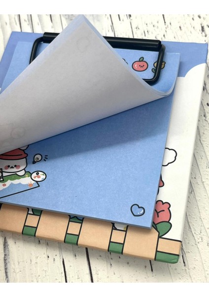 Sevimli Hayvan Desenli Mavi Sekreterlik Not Defteri/ Sticky Note / Sticker/ Post-It/ Bullet Journal indirimleri