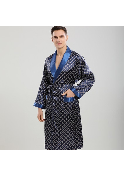 Erkek Pamuklu Bornoz - Mavi (Yurt Dışından) fiyatları