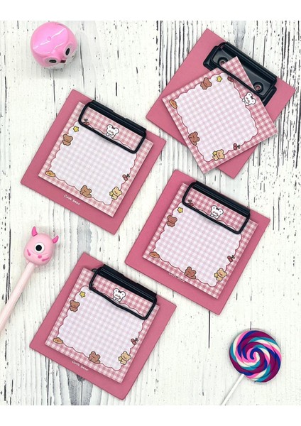 Sevimli Hayvan Desenli Pembe Sekreterlik Not Defteri/ Sticky Note / Sticker/ Post-It/ Bullet Journal fırsatları