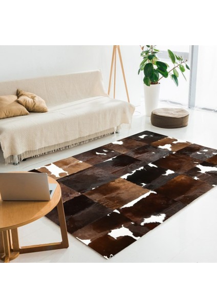 Koyu Kahverengi Dana Derisi Patchwork Halı 240 x 340 cm modelleri