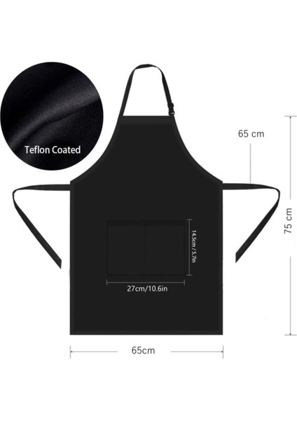 Waterproof Bulaşıkçı Önlüğü Askılı Leke Su Tutmaz Nano Cepli Mutfak Restoran Garson Chef Önlük