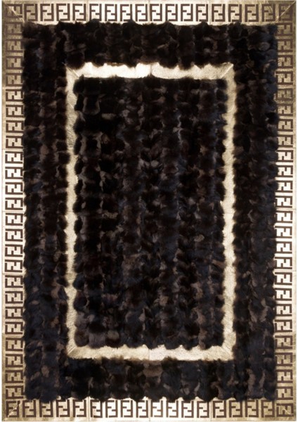 Gold Varaklı Koyu Kahve Doğal Kürk Halı 80 x 150 cm fiyatları