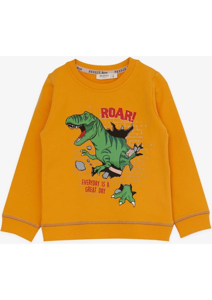 Erkek Çocuk Eşofman Takımı Dinozor Baskılı 1.5-5 Yaş, Hardal Sarı modelleri