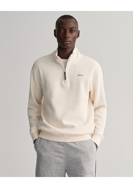 Erkek Bej Regular Fit Yarım Fermuarlı Sweatshirt 2026046.130