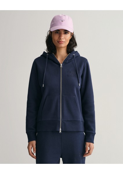 Kadın Lacivert Regular Fit Kapüşonlu Sweatshirt 4200671.433