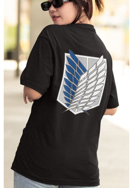 Anime Attack On Titan Ön - Arka Baskılı Tişört