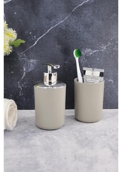 2'li Set Bej, Diş Fırçalık Ve Sıvı Sabunluk - Brasil Model fiyatları