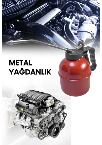 Profesyonel Endüstriyel Kırmızı Metal Yağdanlık 500 CC