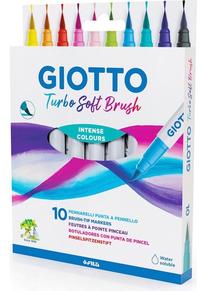 Turbo Soft Brush Marker Fırça Uçlu Kalem 10 Renk