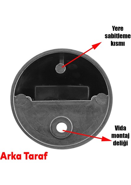 Yarımay Kapı Stoperi Tamponu Vidalı Metal Kapı Stopu Durdurucu Tutucu Mat Siyah