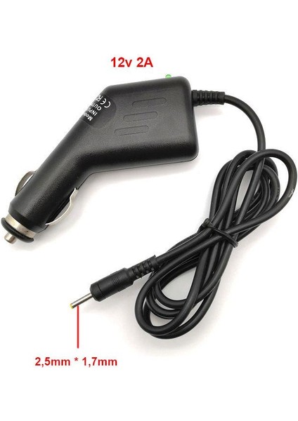 Araç Şarj Adaptörü Ünüversal Araç Şarj Adaptörü 12V 2A 2.7x1.7mm